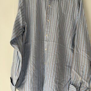 Banana Republic Blue and Brown Striped Shirt